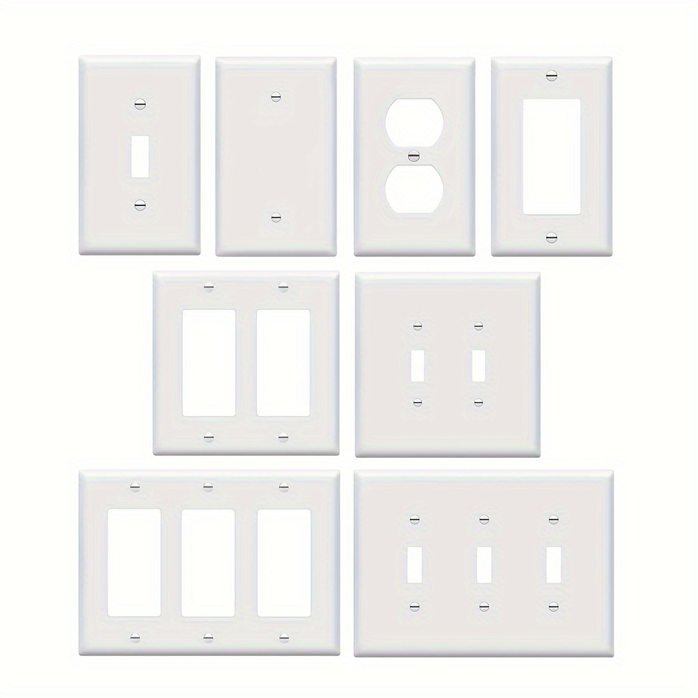 

1pc Wall Panel Light Switch Cover, Variety, Pure White, Wall Panel Light Switch Socket Cover, Bedroom Accessories, Home Decoration, Sturdy And Drop Resistant, Suitable For Home, Office, Industrial