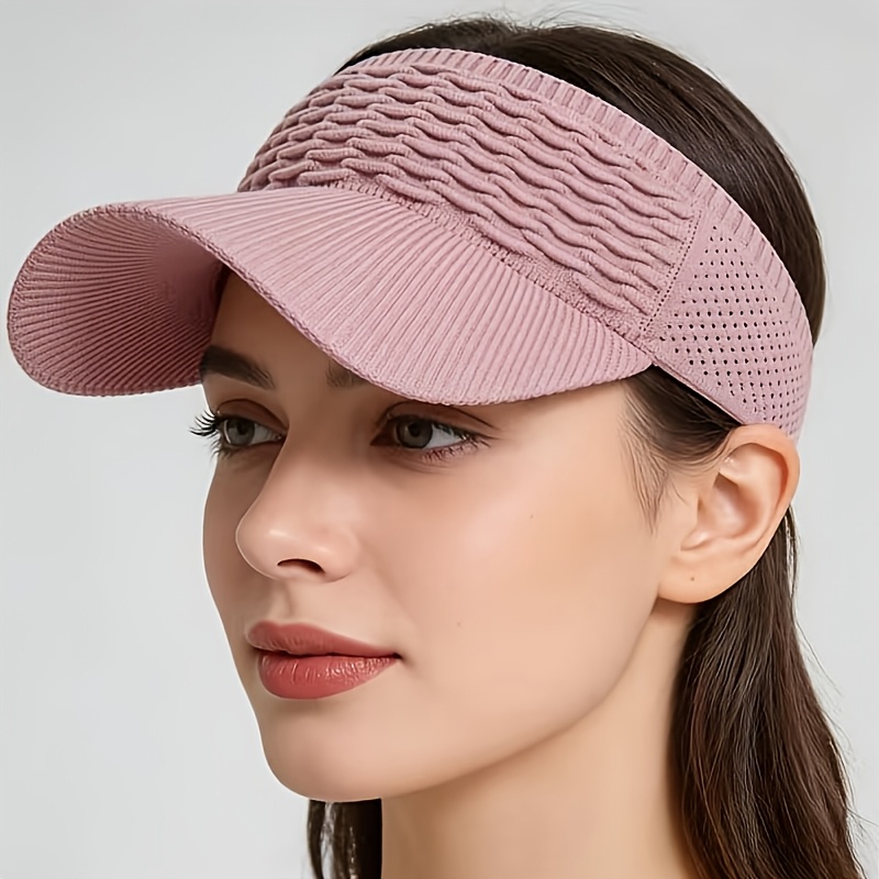 TEMU Unisex, 2026 Upgraded, Comfortable And Breathable Women's Sun Hat - Water Ripple Texture, Polyester Material, Hand Washable Only, Suitable For