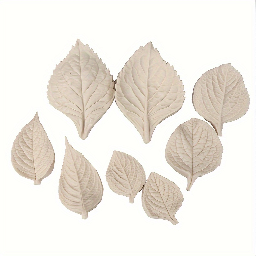 

4pcs Flip Candy Hydrangea Leaves Simulation Texture Veins Mold Hydrangea Petals Leaves Clip Mold Silicone Mold 4 Models