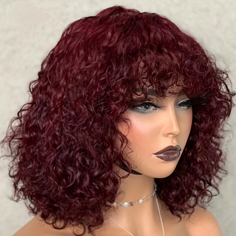 Short Natural Pixie Bob Jerry Curly Cut Human Hair Wigs - Temu South Africa
