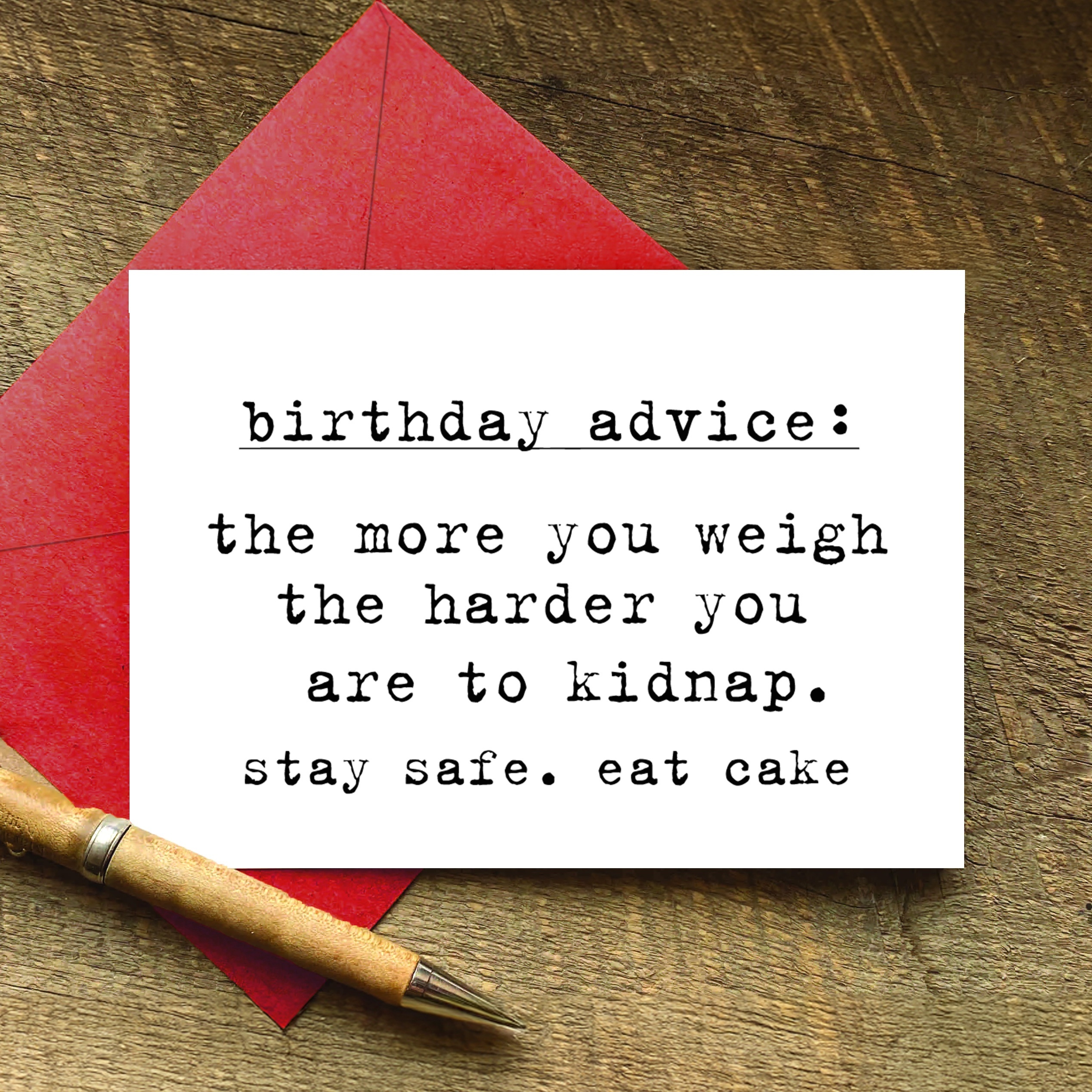 

1pc, Hilarious Birthday Card, Birthday Advice Stay Cake, Funny Birthday Card For Her, For Brother, For Sister, Bday Card, Snarky Including Envelope