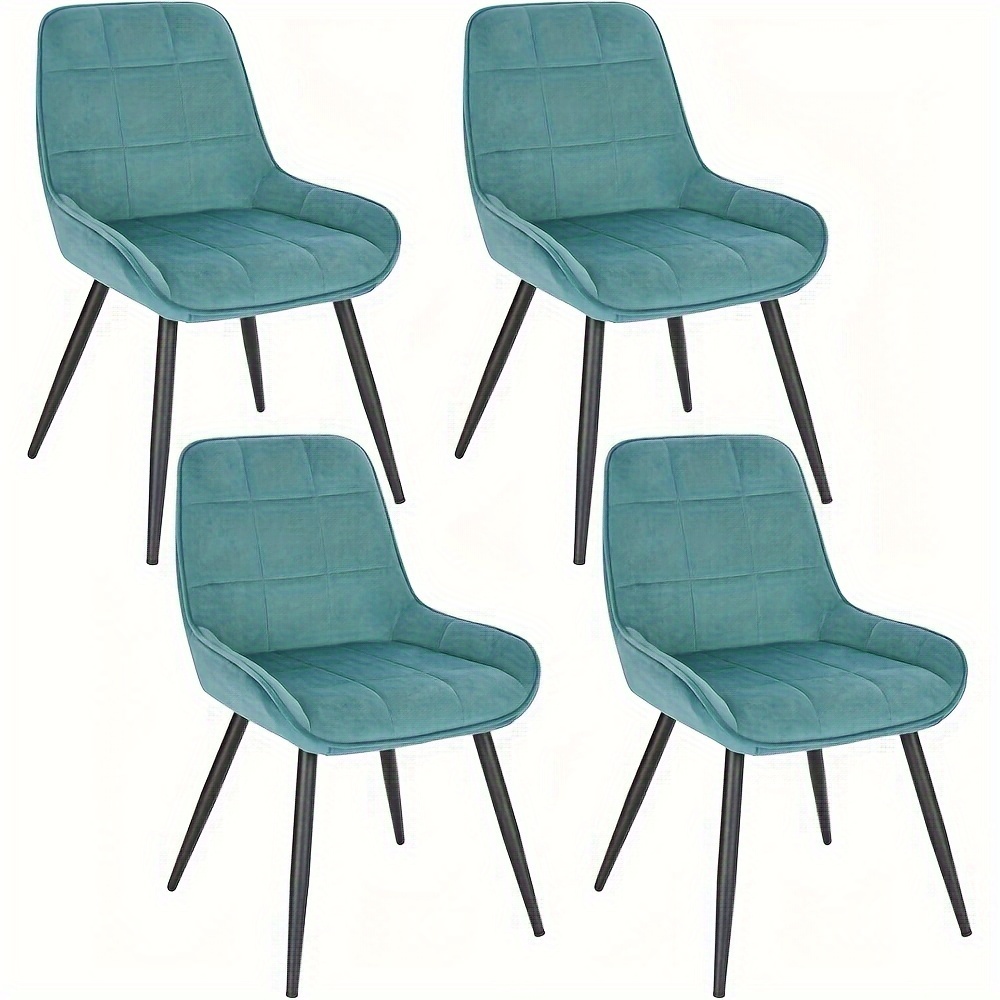 4pcs Dining Room Chairs, Set Of 4, Upholstered Chairs, Velvet Kitchen Chair, Upholstered, Accent Chair For Living Room, Bedroom, Kitchen, Ergonomic Chair With Backrest, Cream White