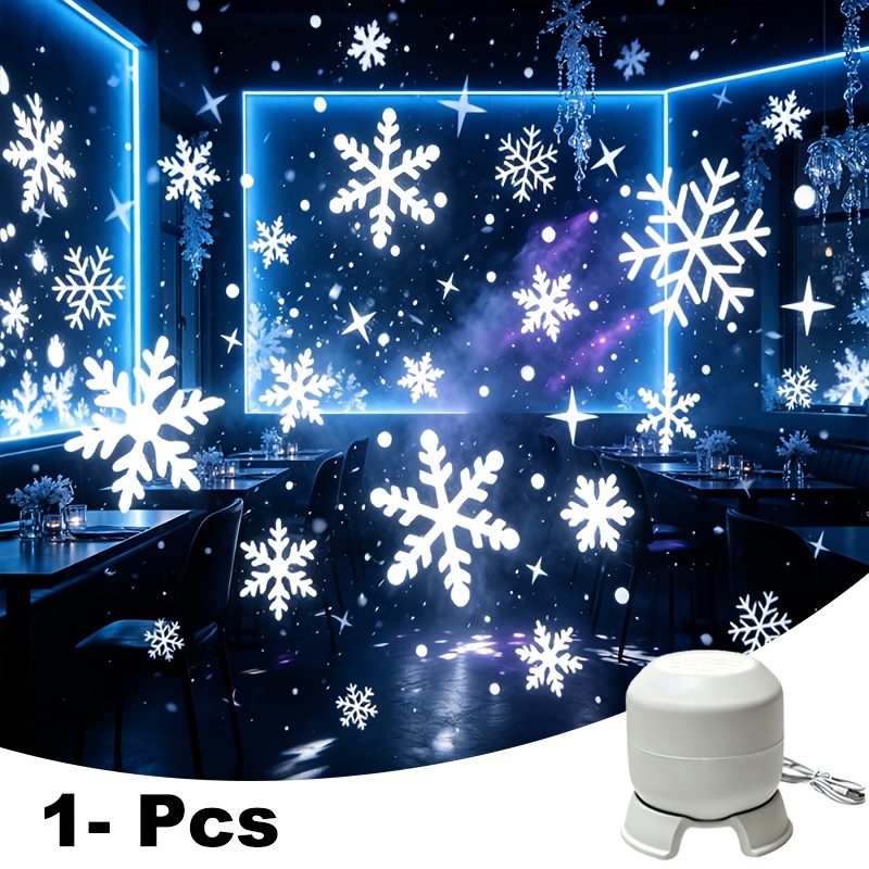 Image of 360 Degree Rotating Beam Snowflake Projection Light, Usb Plug And Play, Bedroom Halloween Party Table Decoration, Unique Halloween Gift Christmas Gift