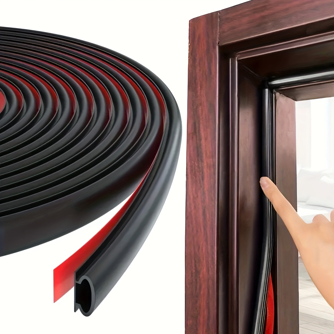 

1pc, Self-adhesive Door Seal Strip, Plastic Weather Stripping For Doors, Soundproof And Windproof Rubber Sealing Tape For Home Use, Easy Application