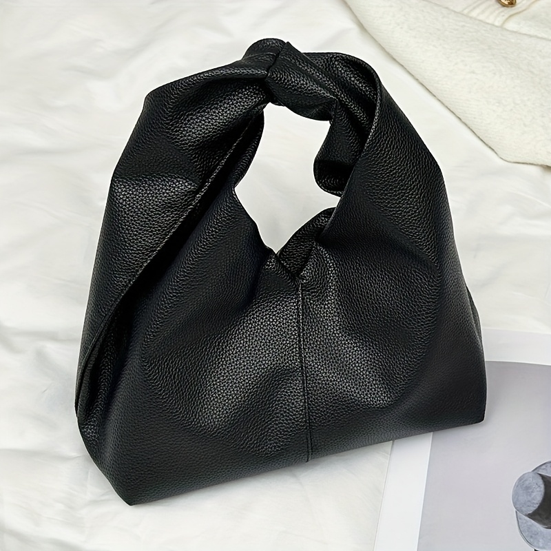 Image of Soft Pu Ic Closure Horn Bag - Lightweight Wrist Strap Convertible Handbag Suitable For Parties, Daily Use & Travel - Elegant Top Handle Shoulder Purse (dry), For Teenager