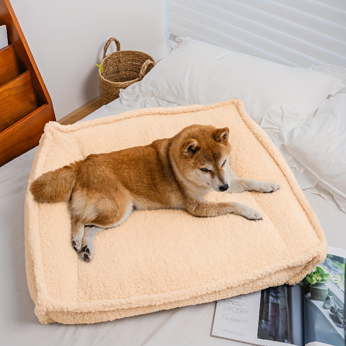 4 season pet bed for small to medium dogs cats washable neck support with removable   plush beige   bed with marble pattern durable lightweight design for   pet bed for dogs   furniture stylish pet accessory comfortable pet furniture Product details 6