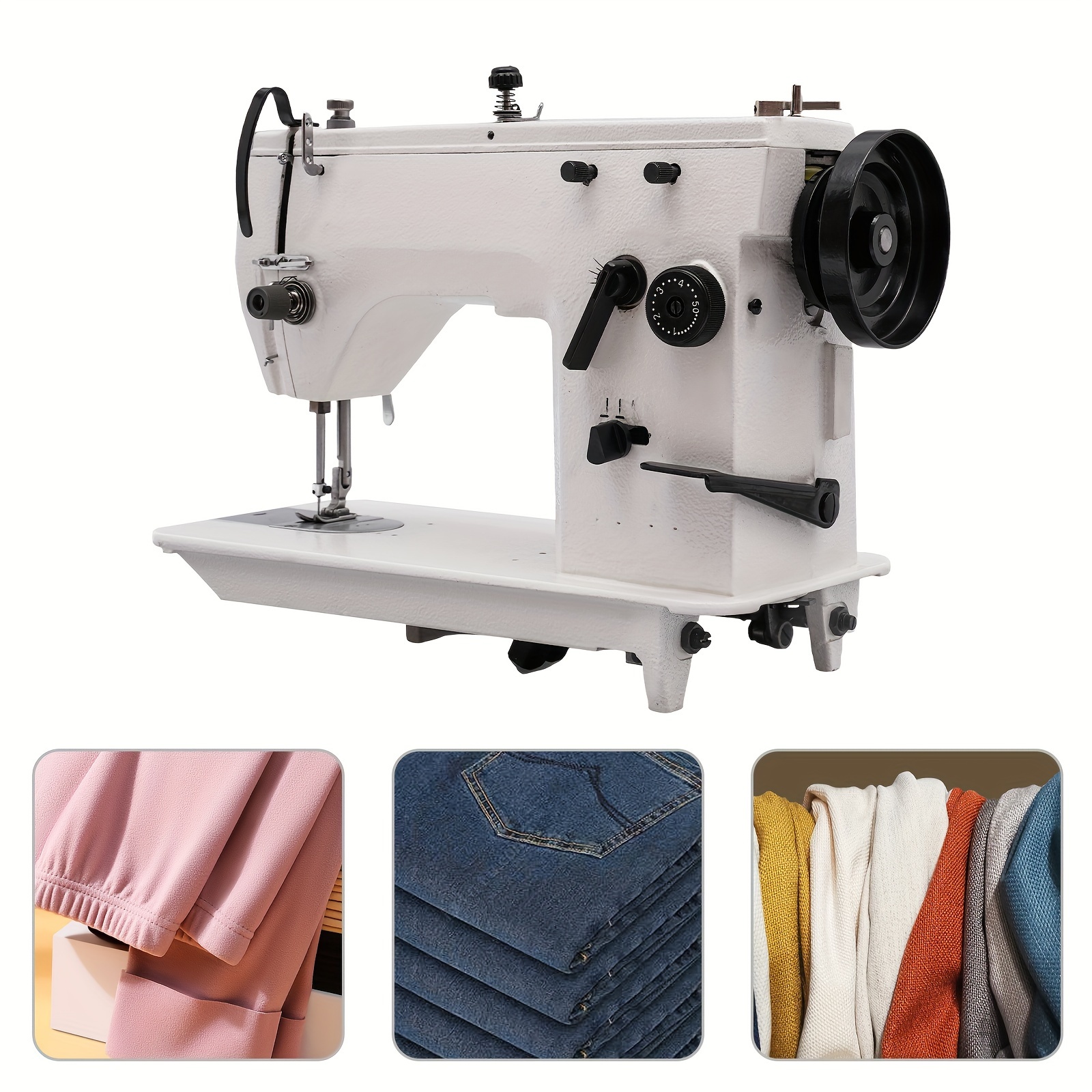 

Heavy Duty Sewing Machine Manual Stitching Machine Embroidery Machine White Built-in Winding Accessory Kit