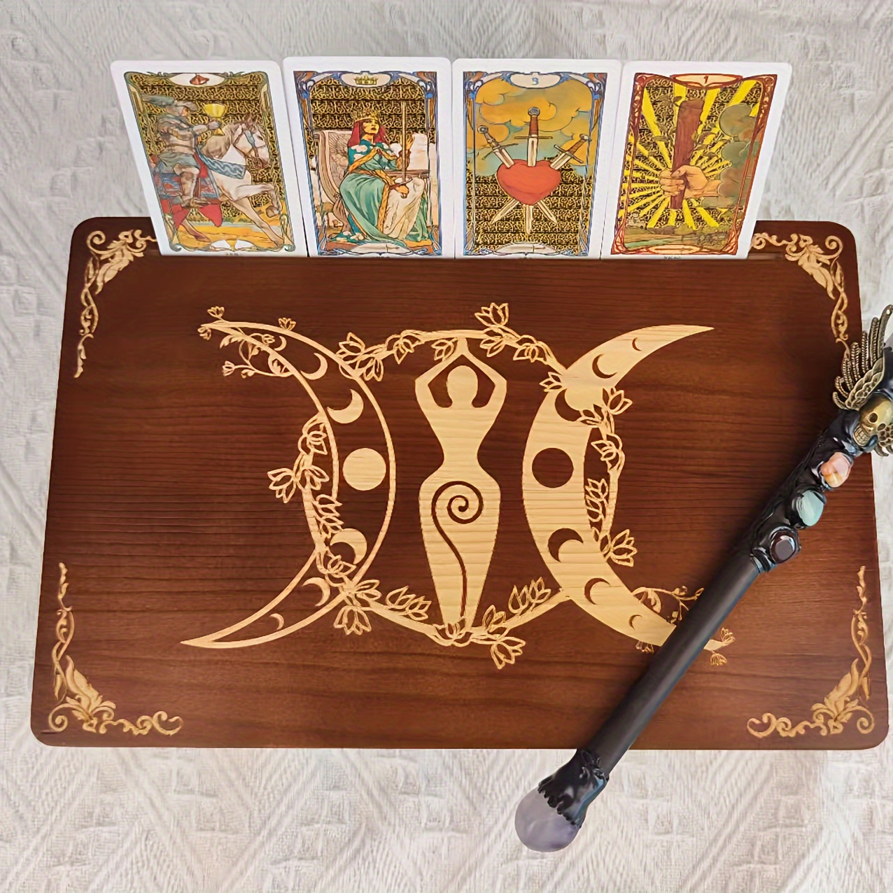 Wooden Altar Table with Card Holder, Meditation Table, Altar Table, Wooden Witch Altar, Wiccan Alter Table, Shrine