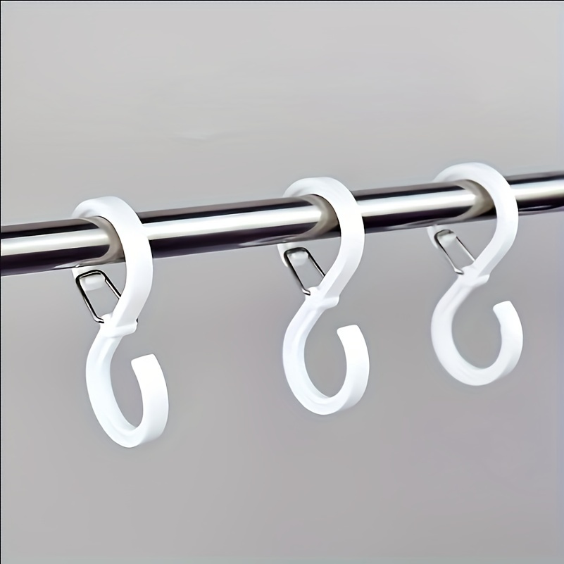 3Pcs Rotatable S-Shaped Hooks Kitchen Railing S Hanger Hook Clasp Holder Plastic  Hooks For Hanging Clothes Handbag Hook & Rails