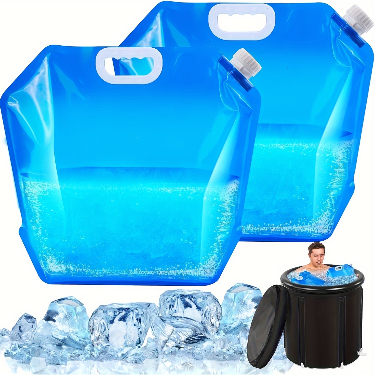 

2pcs Ice Bath Bags, Cold Plunge Tub Accessories, Ice Baths At Home, Applicable To Cold Water Plunge Tub For Athletes, Portable Ice Barrel Cold Therapy(10l)