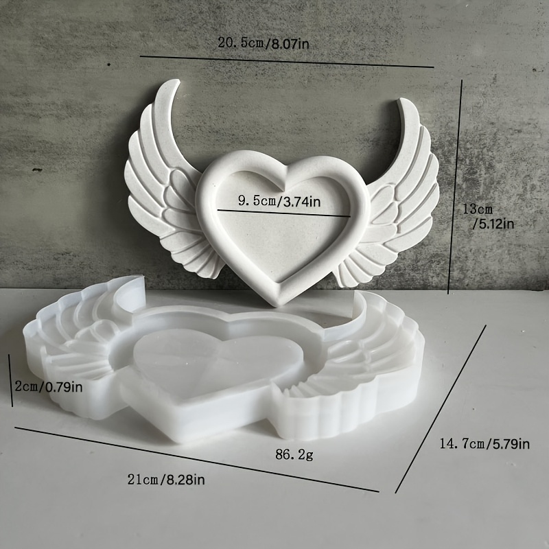 TEMU Silicone Molds For Resin Casting: Heart Shape, Clover, Wing-shaped Storage Tray, As Well As Molds For Plaster And Concrete Casting, Ideal For