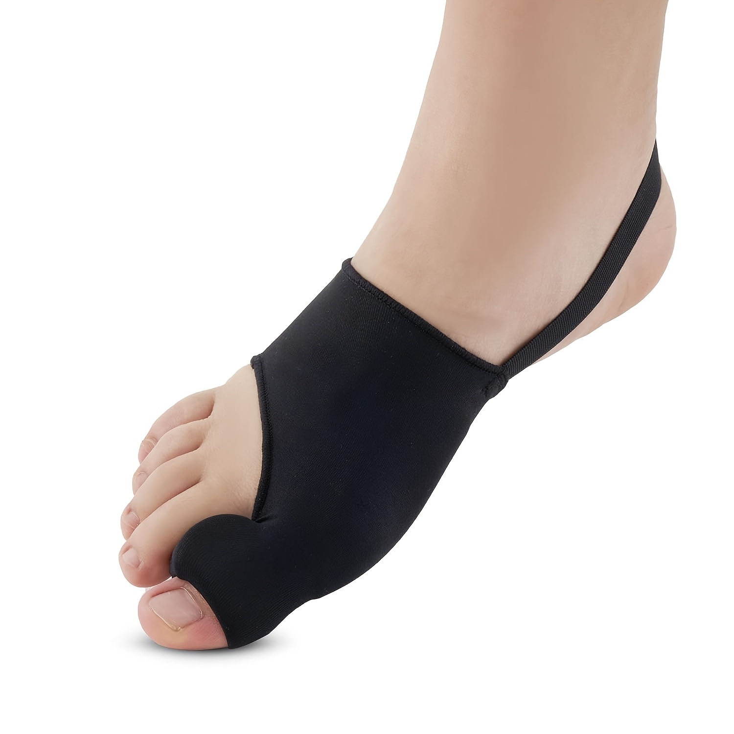 Image of A Pair Of Adjustable Elastic Men's Black Split-toe Socks, Unisex With Cushioned Socks - For Foot - Suitable For Nighttime Use, Hiking, Camping, For Christmas And New Year