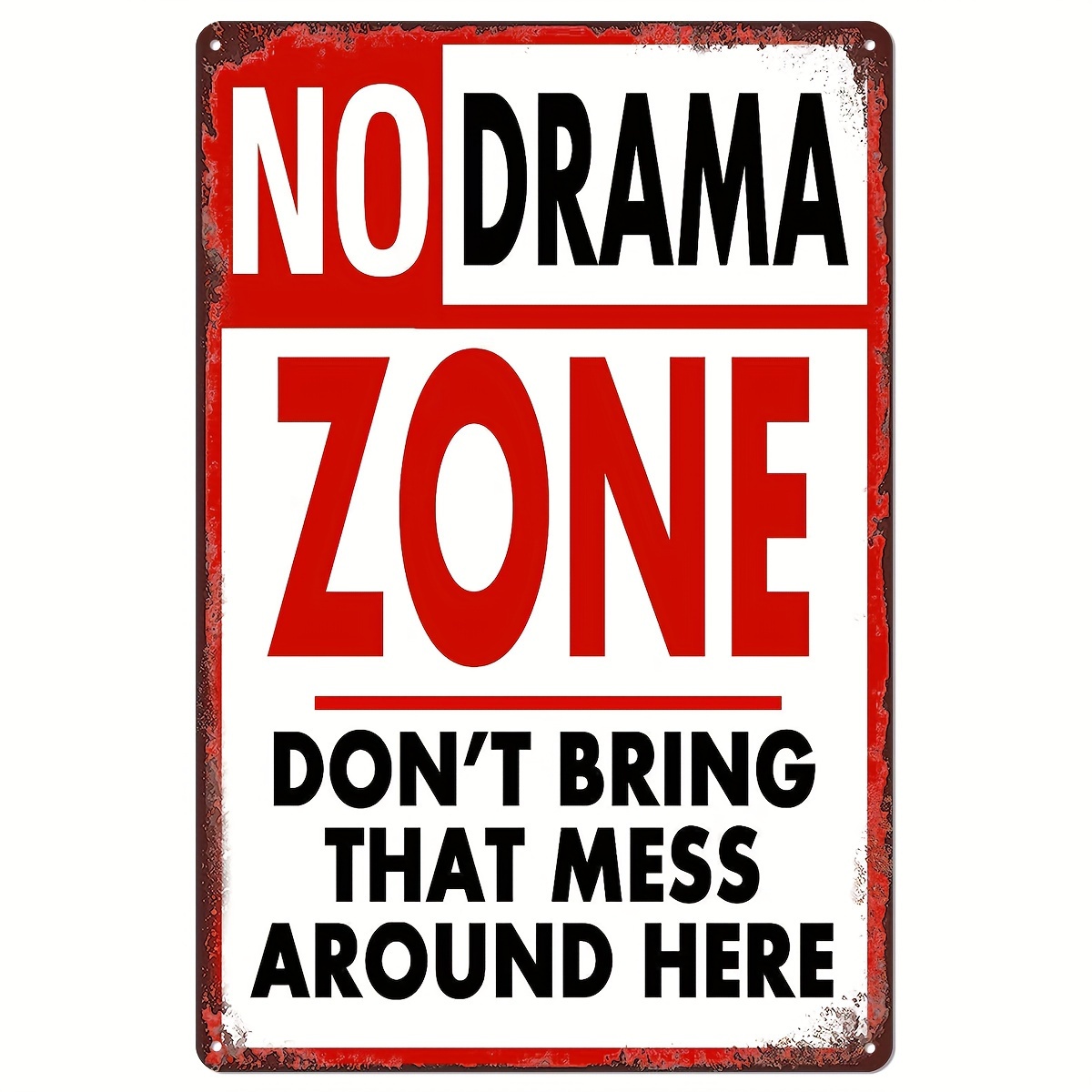 

No Zone" Vintage Aluminum Sign - 8x12 Inch | Garage, Cafe, Bar, Or Living Room Decor, Retro Metal, Decor, Plaque