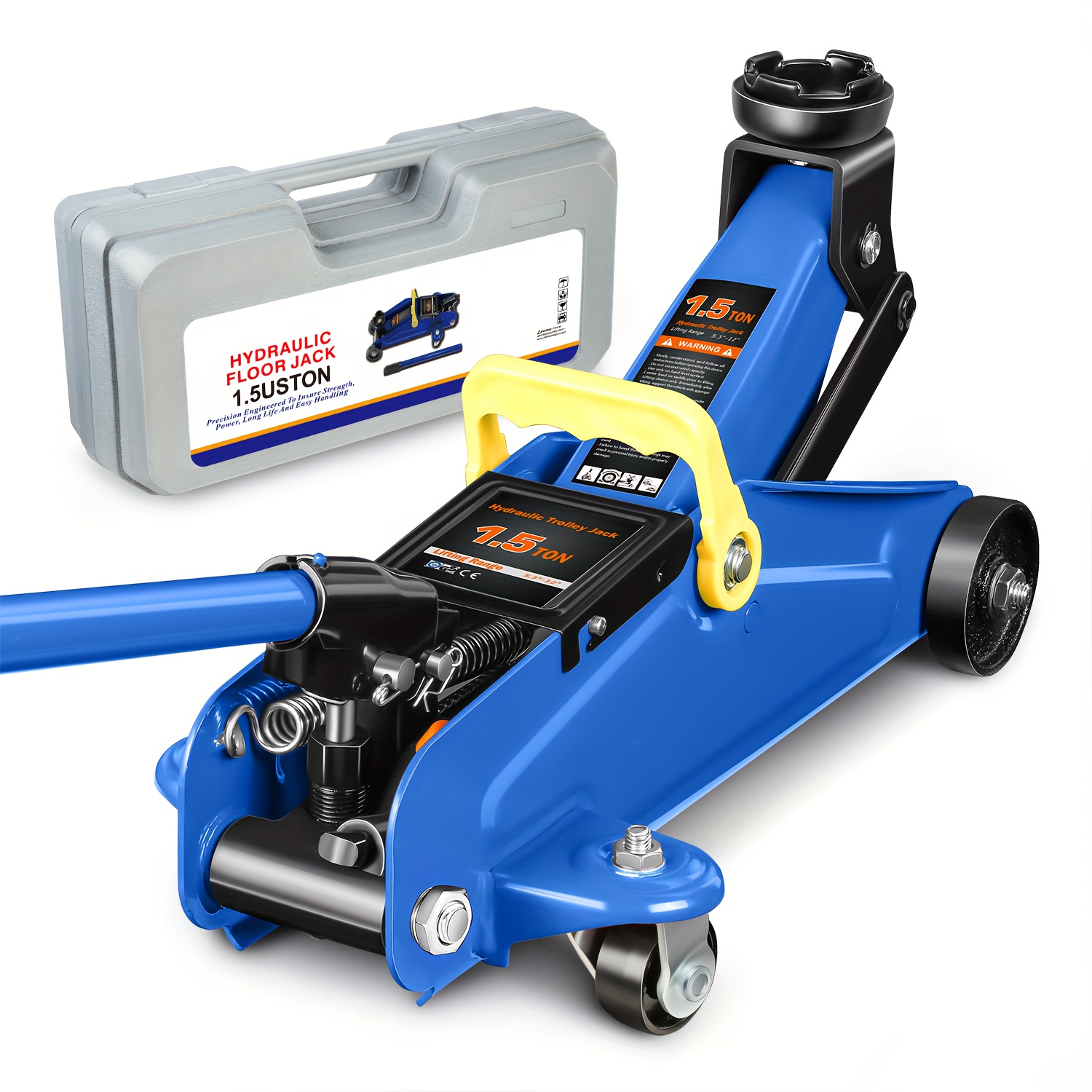TEMU Monibloom Low Profile Hydraulic Floor Jack, 1.5 Ton (3000 Lbs) Capacity, 5.3"-12" Lifting Range, Monibloom