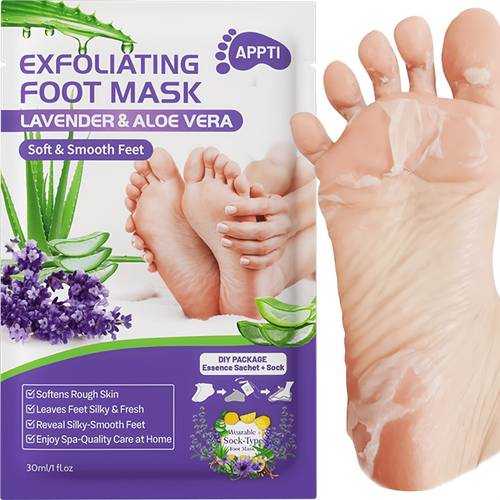 lavender aloe vera exfoliating mask dead skin removal moisturizing for rough dry feet with lactic acid urea acid