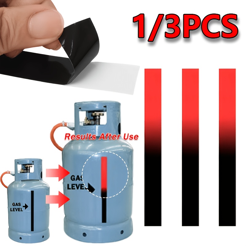 TEMU 1/3 piezas Tiras de prueba de nivel de gas a la que cambian de color para gas de petróleo licuado// para camping en RV, 200 mm