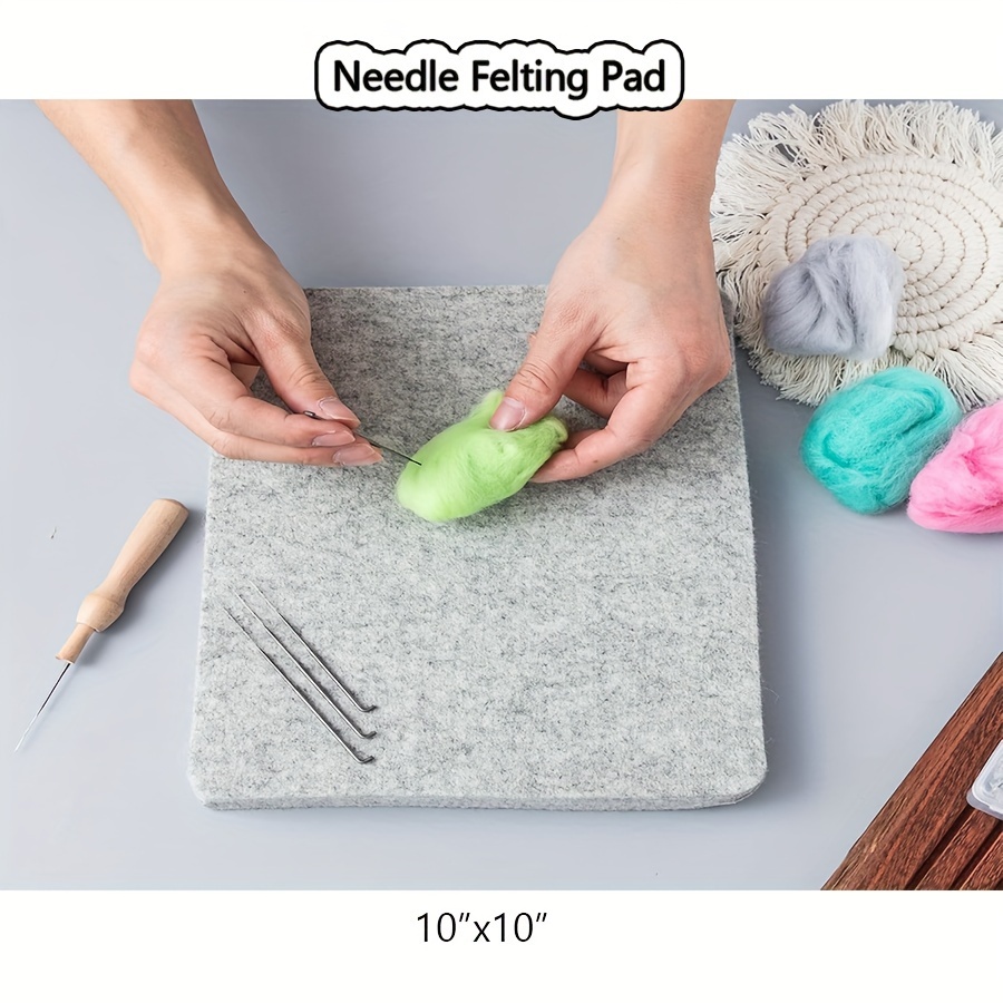 

Wool Felting Mat Pad For Needle Felting, Natural Grey Wool, Absorbent, High-temperature Resistant, 10"x10" Craft Tool