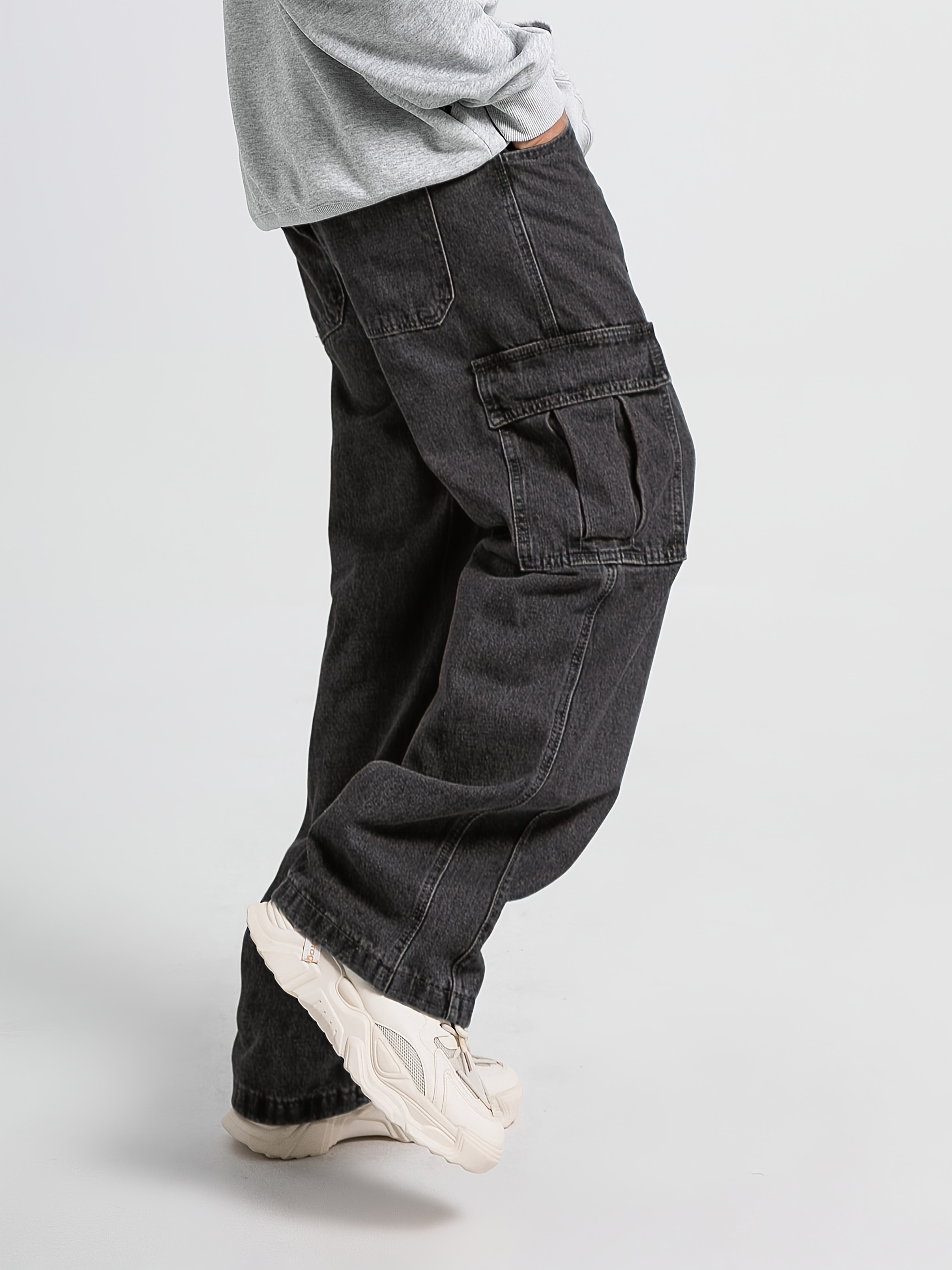 men's workwear jeans hip hop street dance denim - Temu