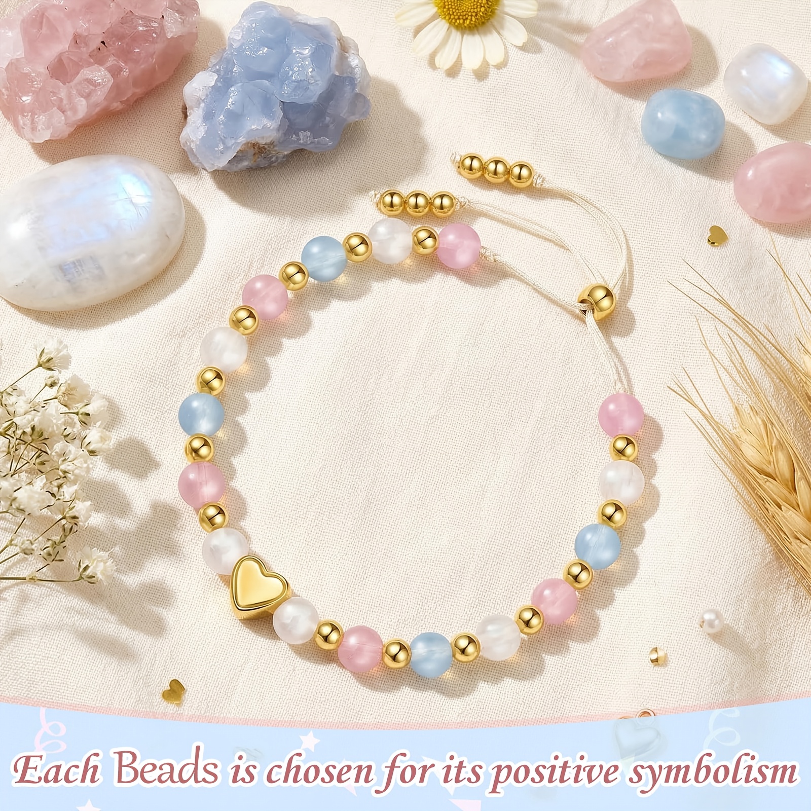 Adjustable Beaded Bracelet for 10-16 Year Old Birthday Gift