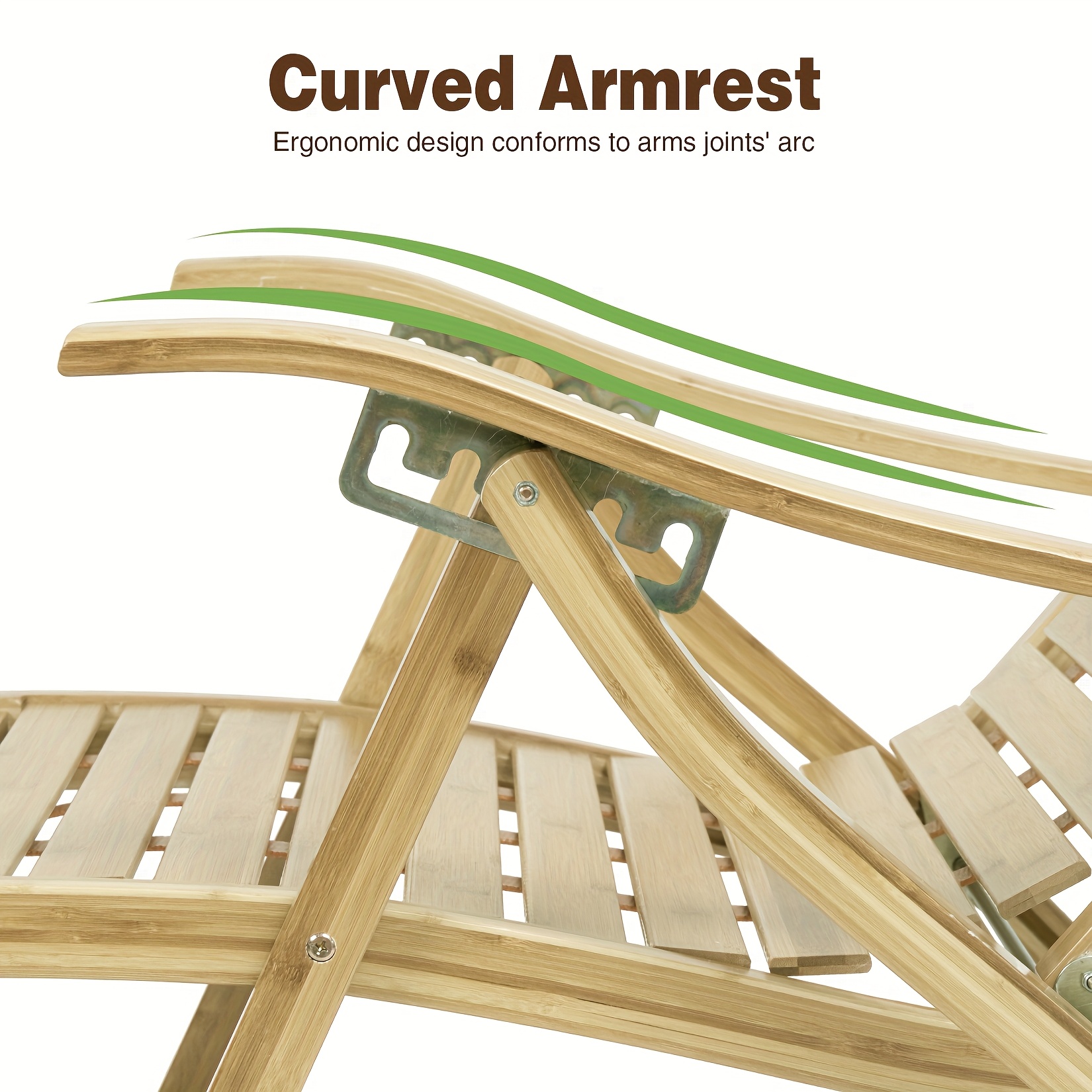 AESOME Loungers Deck Chair Wood Foldable Recliner Zero Gravity Chairs Bamboo Rocking Chair Ergonomic Design High Back Chaise Garden Outdoor Sun Lounge with Footrest for Patio Pool Sauna Sunbed
