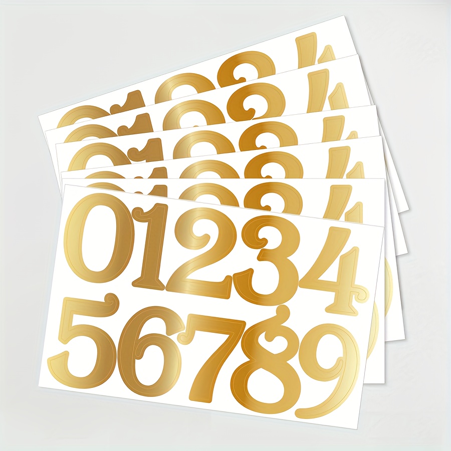 Image of 6 Sheets 4cm Stickers 0-9, Vinyl Self-adhesive Number Label Stickers, Suitable For Roller Skating And Cycling , Arts & Crafts, Water Bottles, Cups, Envelopes, And Card Decoration