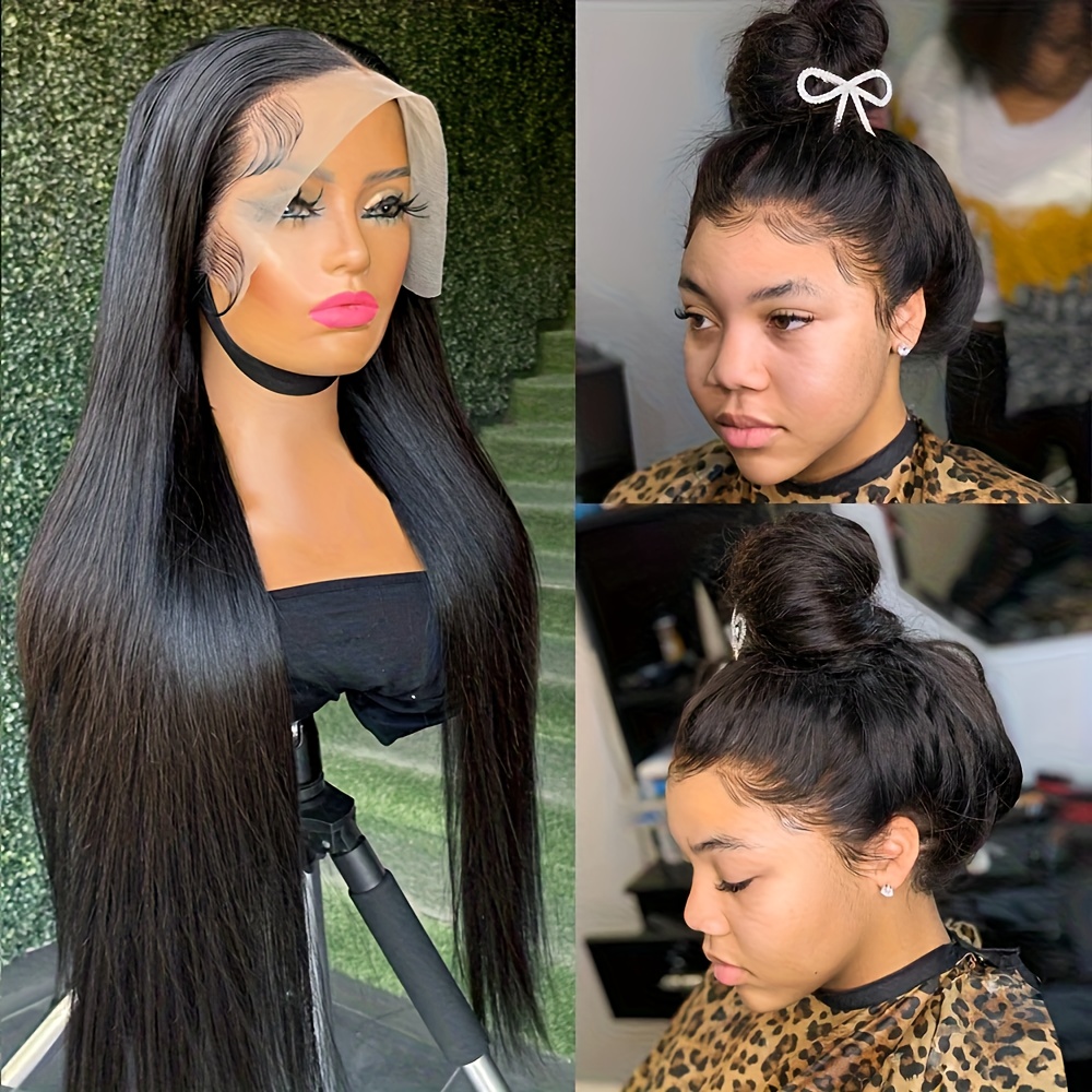 13x6 Straight Lace Front Wig Human Hair Glueless HD Transparent 180 Density ginger wig human hair 13x6 straight lace front wigs human  main image 3