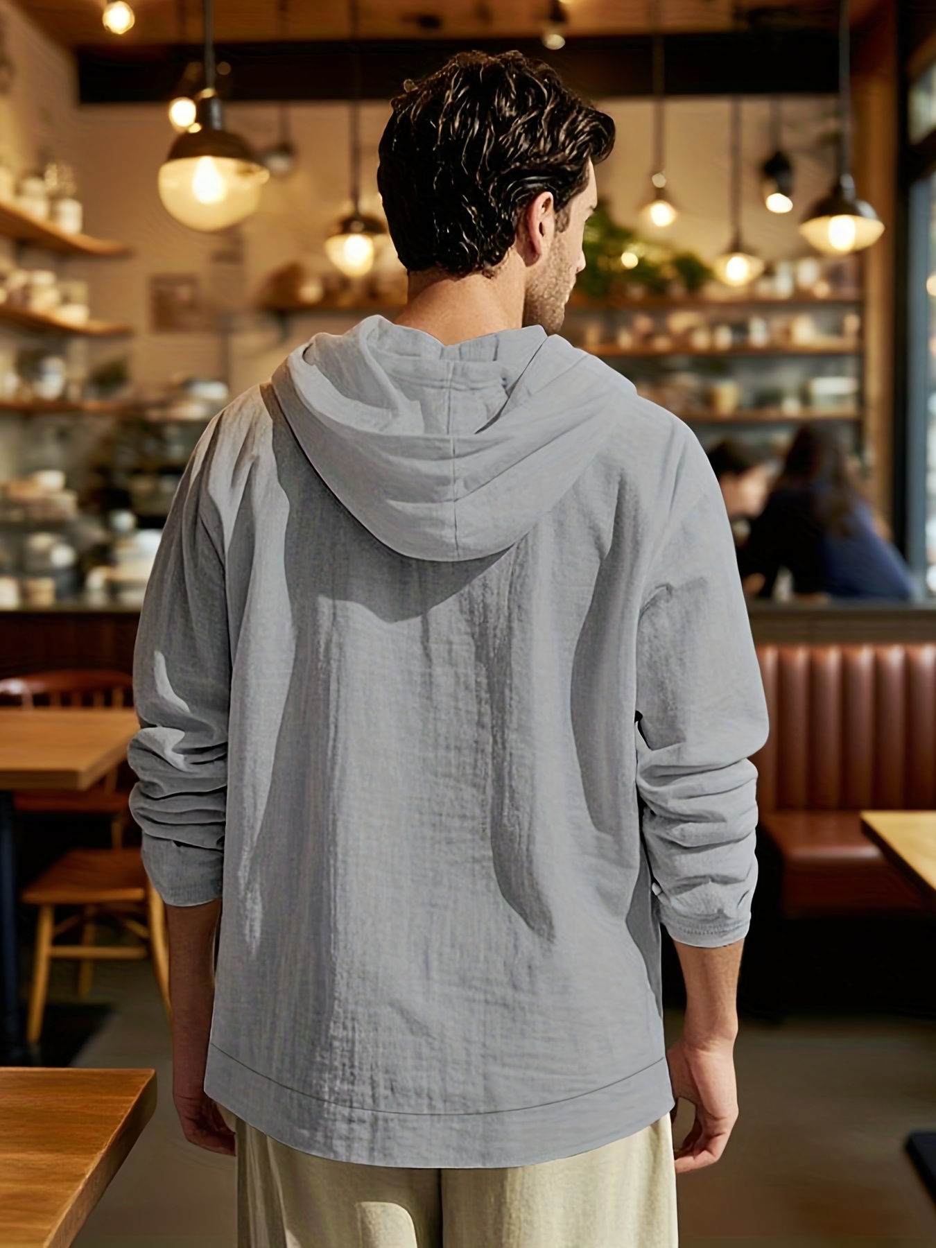 Sweat-shirt à Capuche Homme - Coupe Normale, Tissu Polyester Doux, Manches Longues, Cordon De Serrage, Pour Sport Et Quotidien