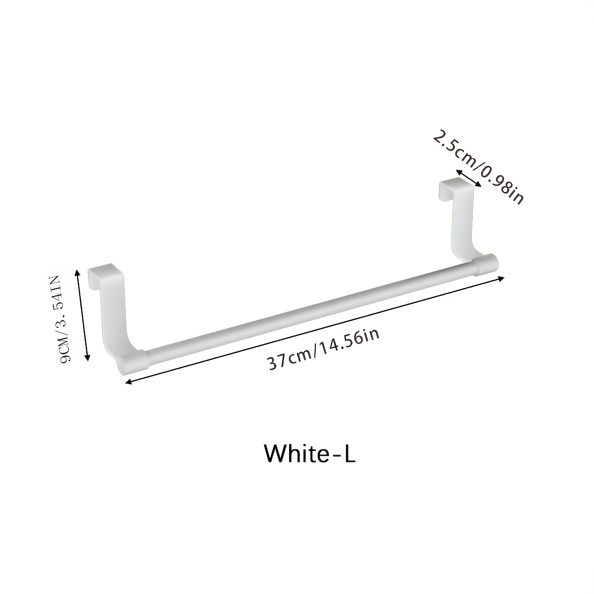 TEMU 1pc No-drill Back-mounted Single-rod Towel Rack & Cloth Hanger For Kitchen Cabinet Doors - Contemporary Iron Organizer For Dishcloths, Gloves,