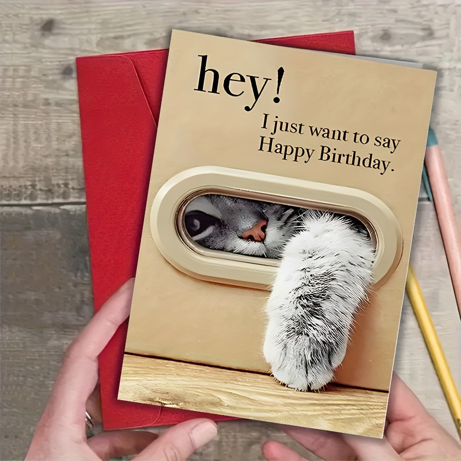 

Unique Cat-themed Birthday Card - Family, Friends & Colleagues, Ideal For Cat Lovers, High-quality Paper, Touch