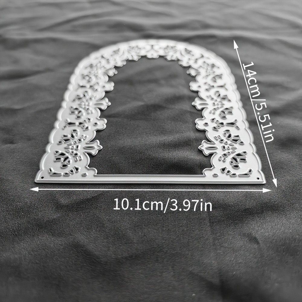 TEMU 1pc Creative Flower Border Cutting Die, Scrapbook Decoration Embossing Die Cut, Greeting Card Making Template, Suitable For Album Card Making,