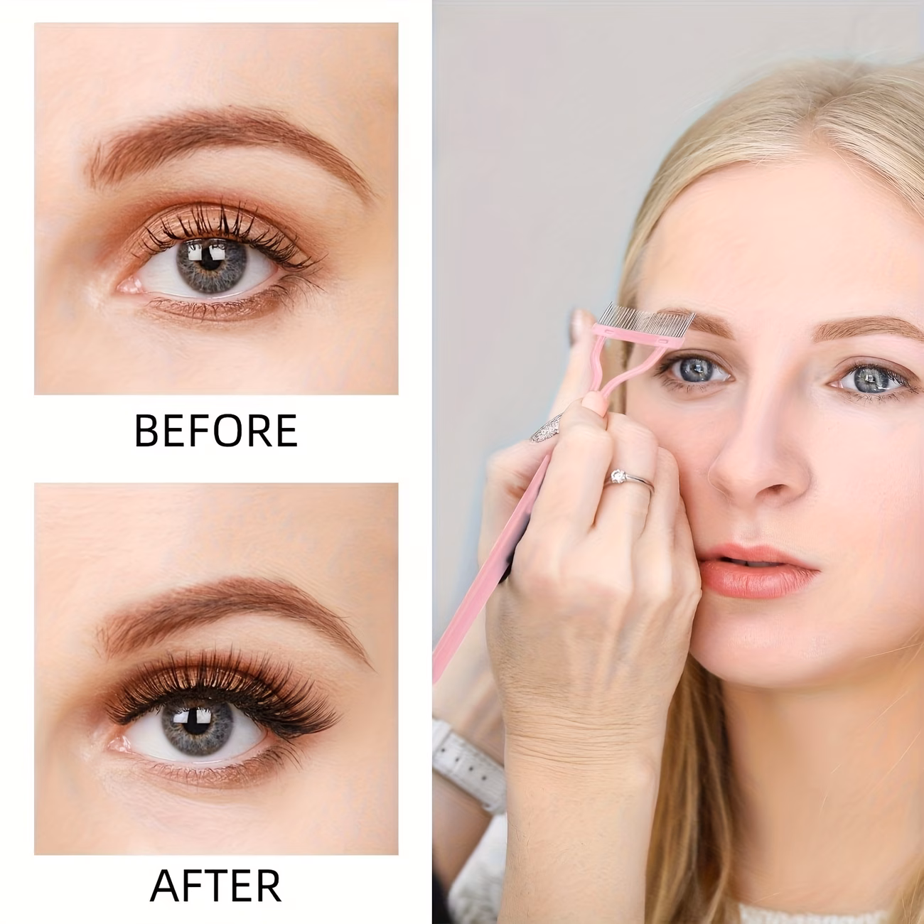 eyelash curler set with comb with eyelash curler replacement strips eyelash curler replacement comb eyebrow brush mascara brush spiral mascara brush lip brush quickly create curly lashes that are easy to carry and a holiday gift for travel Product details 5