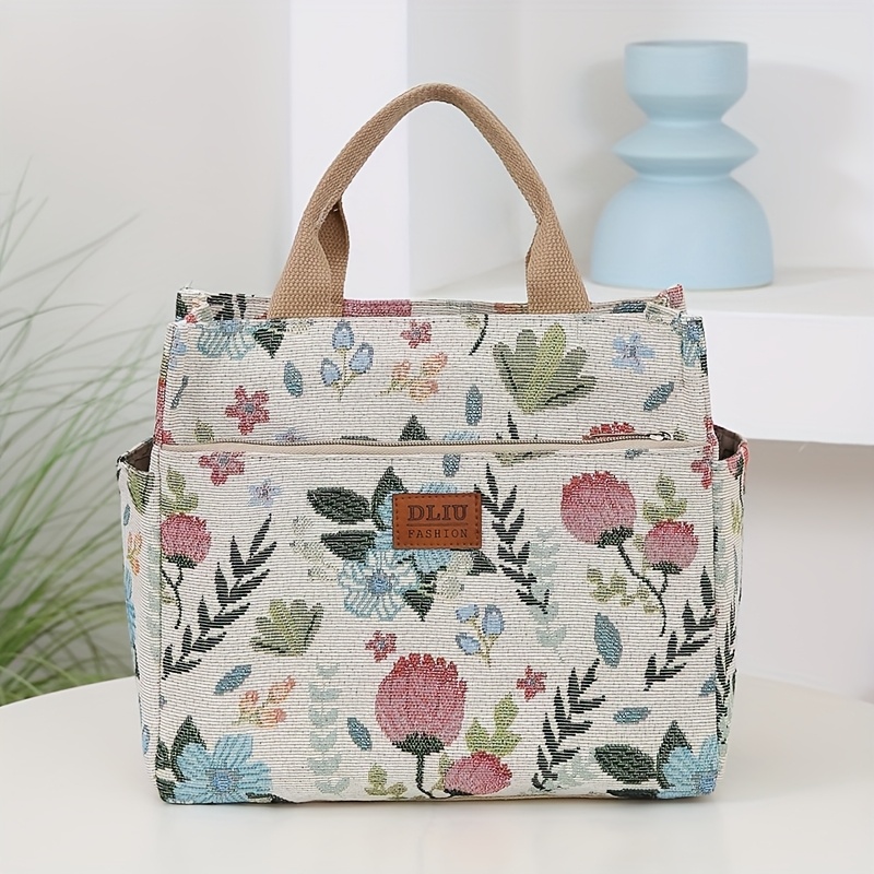 E-shop Neu , verstärktes Stoff-Material, Handtasche, Lunchbox-Aufbewahrungstasche, Bento-Tasche, Tragetasche, Leinwand-Stil, geeignet für