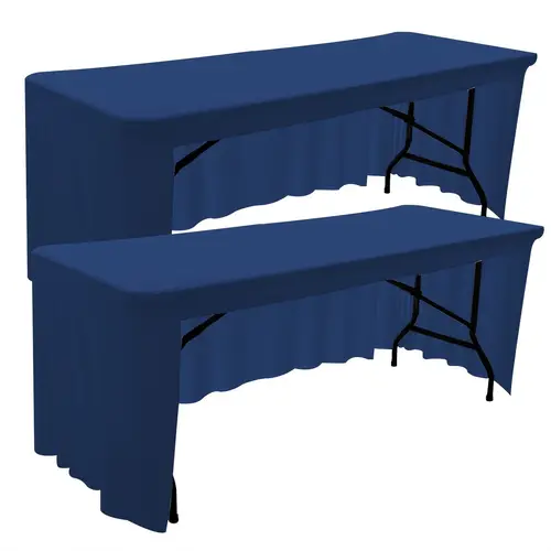 2pcs stretchy rectangular table skirts open weddings parties and exhibitions for wedding