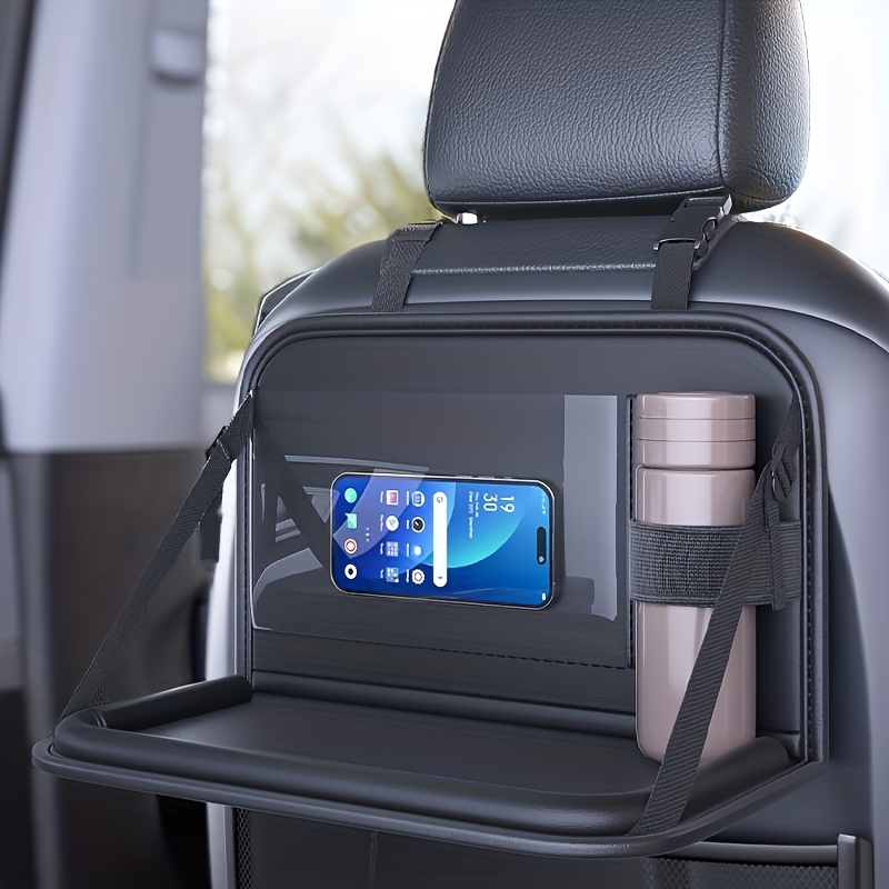 TEMU Car Folding Small Table Board Chair Back Dining Table Multifunctional Storage Bag Seat Back Storage Finishing Box Faux Leather Material