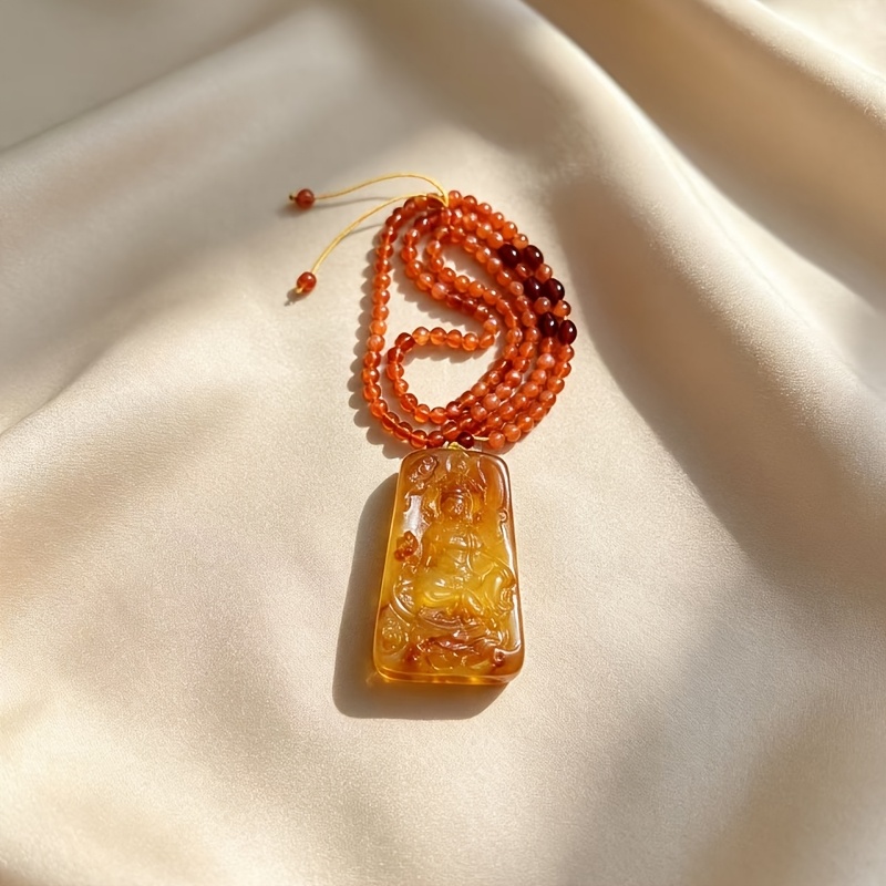 Bohemian Pyro-Colored Resin Guanyin Pendant