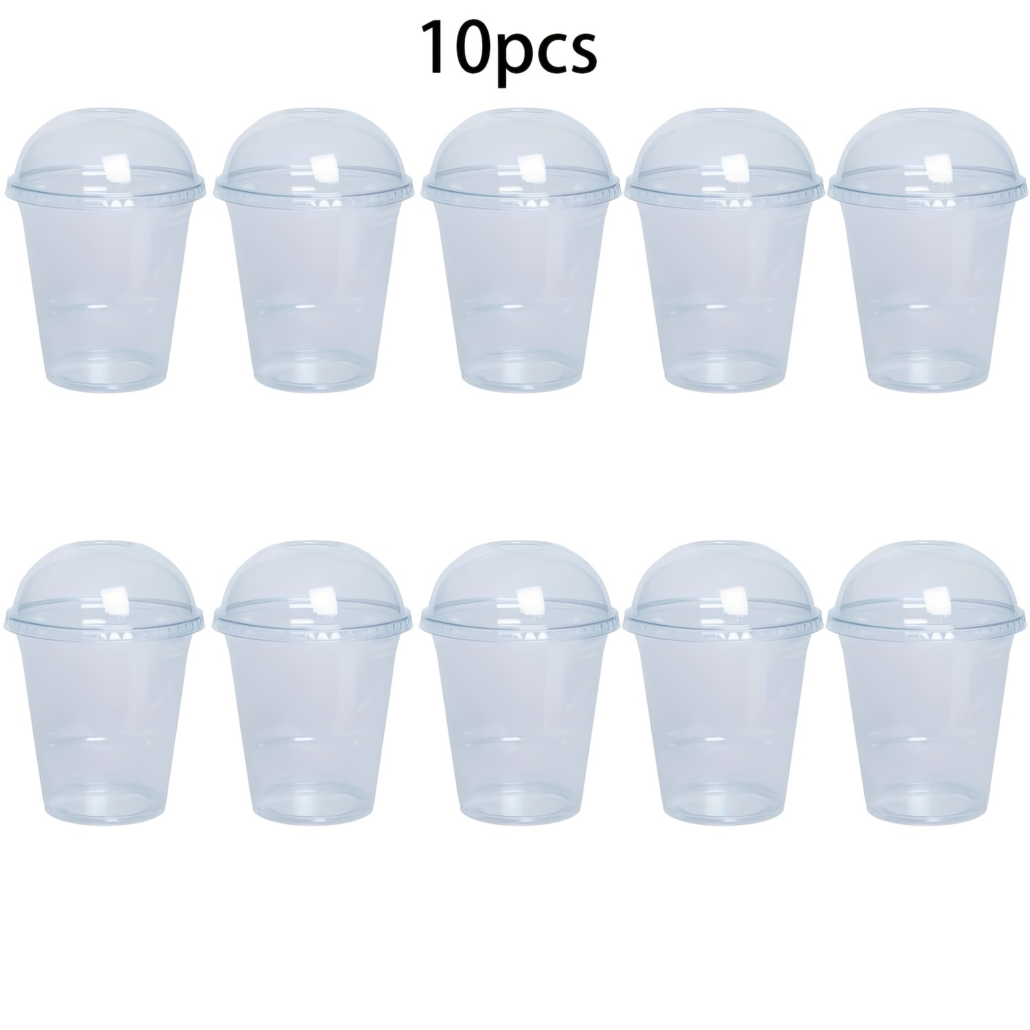 50 10 transparent pet disposable plastic cups 12 lid - Temu