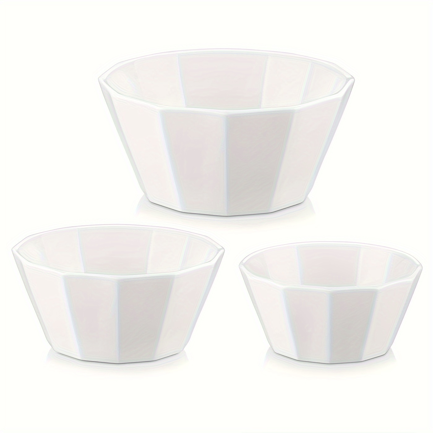 Image of 3pcs Bowls Set, Cereal/soup Bowls Set Of 3 (34/26/16 Oz), Ceramic Bowls For Kitchen, Serving Bowls For Cereal, Soup, Oatmeal, Pasta And Salad, Dishwasher & Oven Safe
