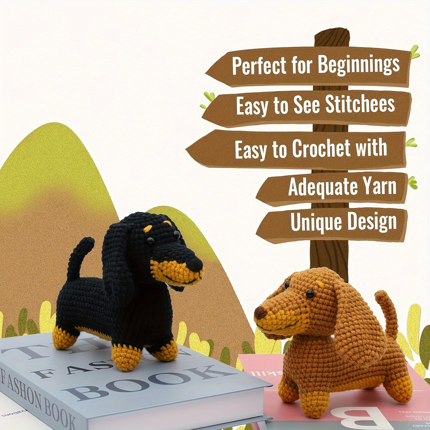 

Vioiv Sausage Dog Crochet Kit For Beginners - Complete Diy Amigurumi Set With Video Tutorial, English Instructions & Gift Bag - Craft Lovers, Ideal For Christmas, Birthday, Valentine's, Halloween