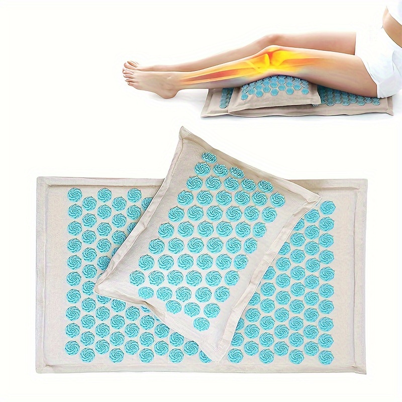 1pc linen coconut fiber acupressure mat 12x18 inches white washable needle massage cushion for yoga fitness and sports small gym mat