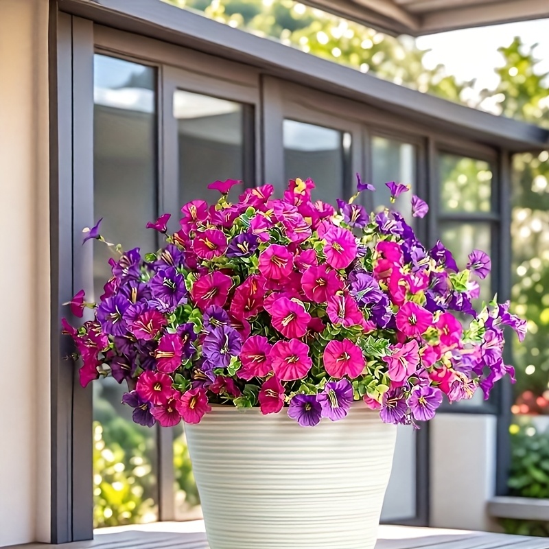 8 bundles of vibrant uv resistant artificial flowers colorful multicolor   floral arrangement for indoor outdoor decor ideal for home gardens   window boxes patios and seasonal celebrations wedding decorations wedding decorations   thanksgiving details 0