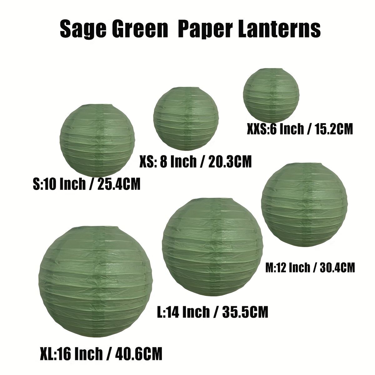 Image of 2pcs Light Deep Sage Mint Round Paper Lanterns Set For 's Day Easter Spring Festival Party Decoration, Best For Christmas