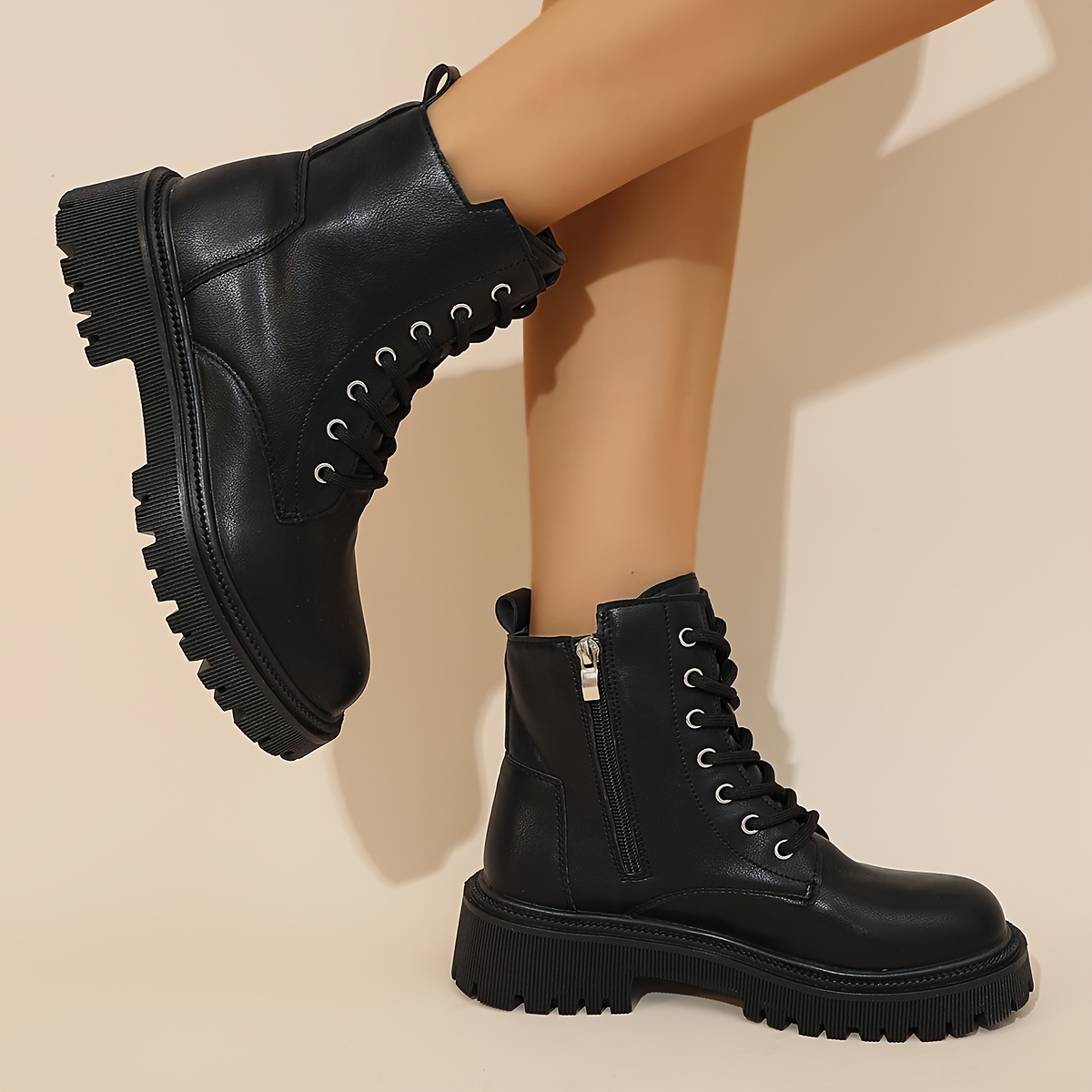 Punky Boots Botines Tacon Negras Botas Tobillo Plataforma Negras