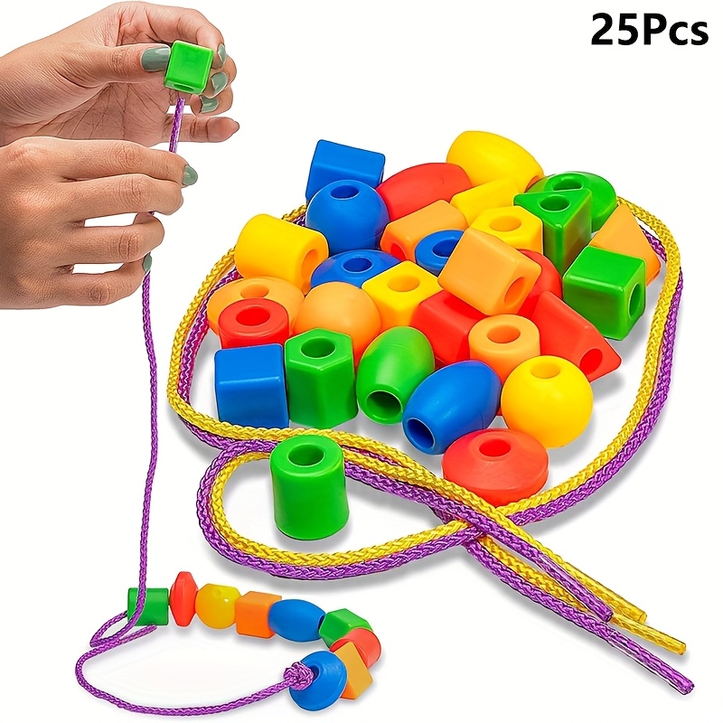 Lacing Beads Toy for Kids, Fine Motor Skills Development Toys, Occupational  Sensory Beads, Learning Travel Activity Craft Kits, Motor Skills Toys for