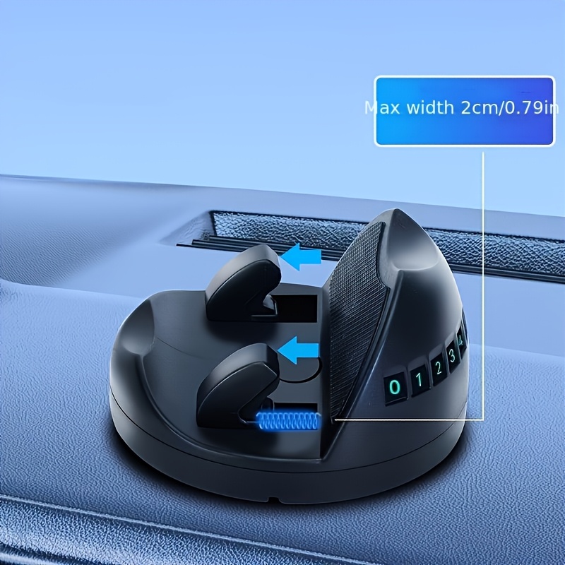 

Integrated Creative Dashboard Car Mobile Phone Holder, 360° Rotatable, Abs Material, With Parking Number Plate, For Car Navigation And Control Support