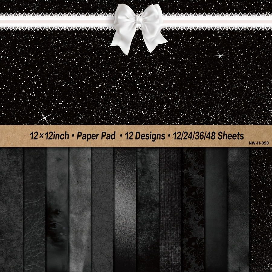 

12x12 Textured Pad - 12/24/36/48 Sheets Art Pattern For Scrapbooking, Diy Card Making Supplies