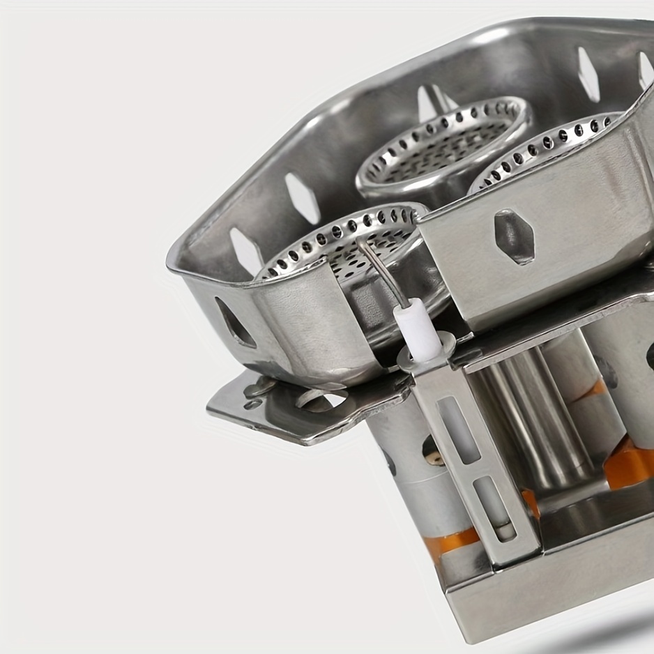 3500W/6800W Windproof Camping Stove with Fuel Canister Adapter, Piezo Ignition, Portable Folding Gas Burner,, for Outdoor Hiking, Picnic, Suitable for Women'S Day, Thanksgiving, Independence Day, Christmas, Halloween Festivities