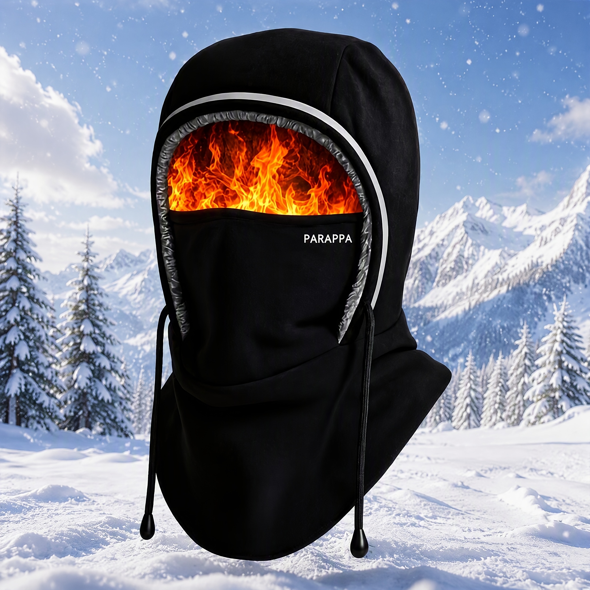 TEMU Winter Multifunctional Warm Hat, -one Hat Neck Gaiter And Face Mask, Windproof Thickened Fleece Lined, For Cycling Running Skiing Outdoor Work,