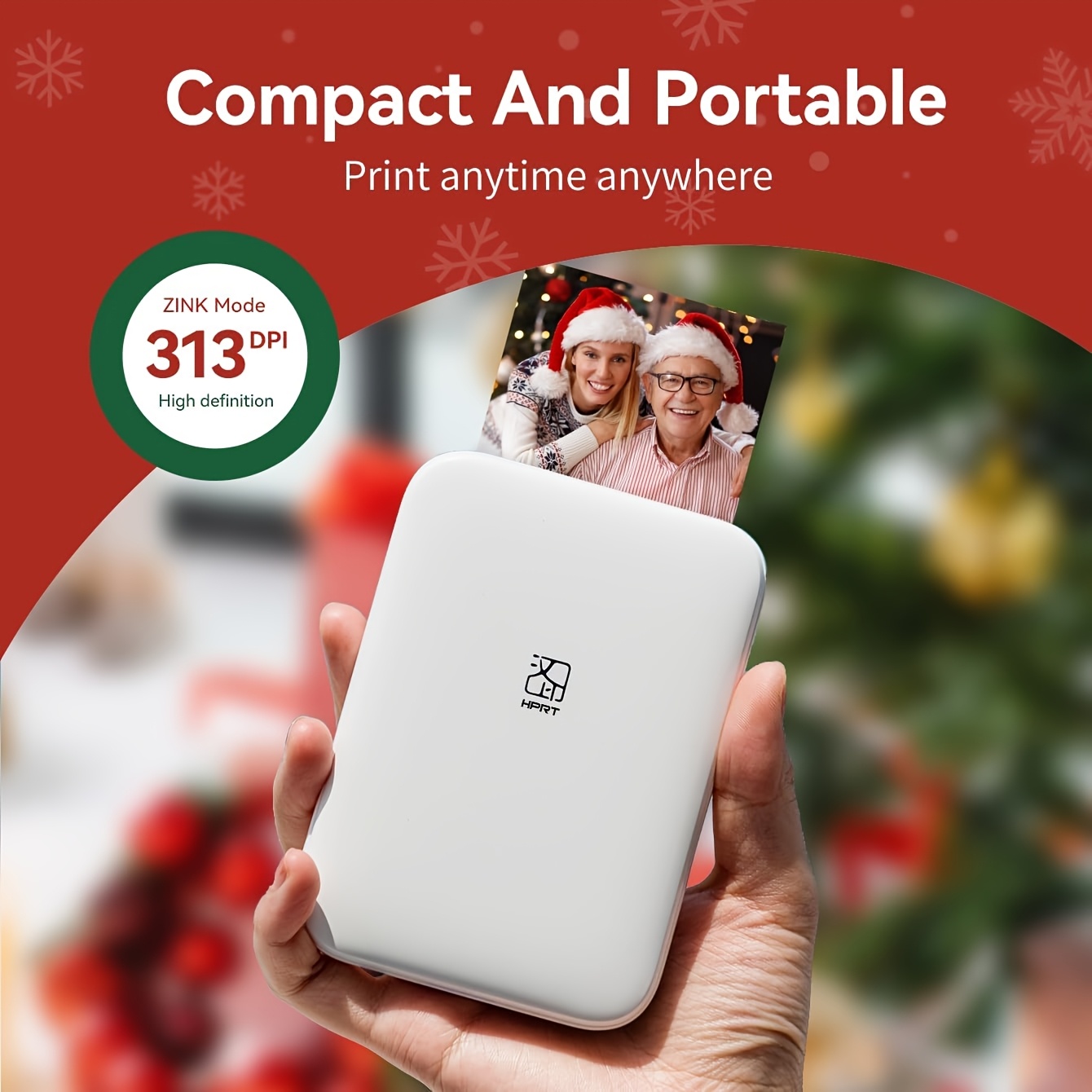 Hprt Mt53 Mini Photo Printer - Portable Wireless Wireless Sticker Printer For Iphone And - Includes 5 Sheets Of 2x3" Adhesive Photos