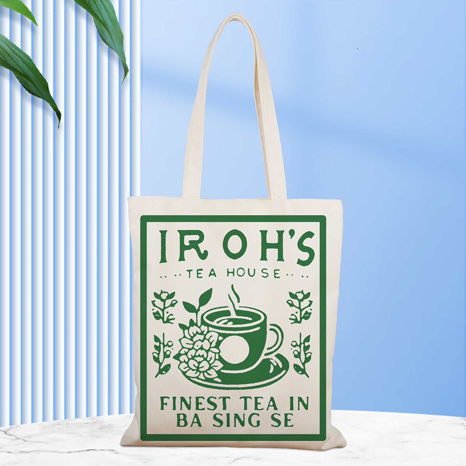 

1pc ": The Last Airbender" Ironwood Tote Bag - Stylish Jasmine & Dragon Tea Design, Foldable Shoulder Bag, Perfect Women's Gift, Print, Lightweight & For Casual Use