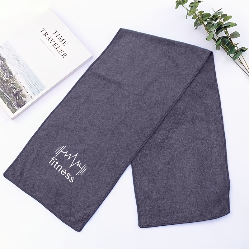 TEMU Quick-dry Thickened Heart Rate Fitness Towel - Multifunctional Sweat-absorbent Mat For Gym, Yoga, Running, And Outdoor Activities